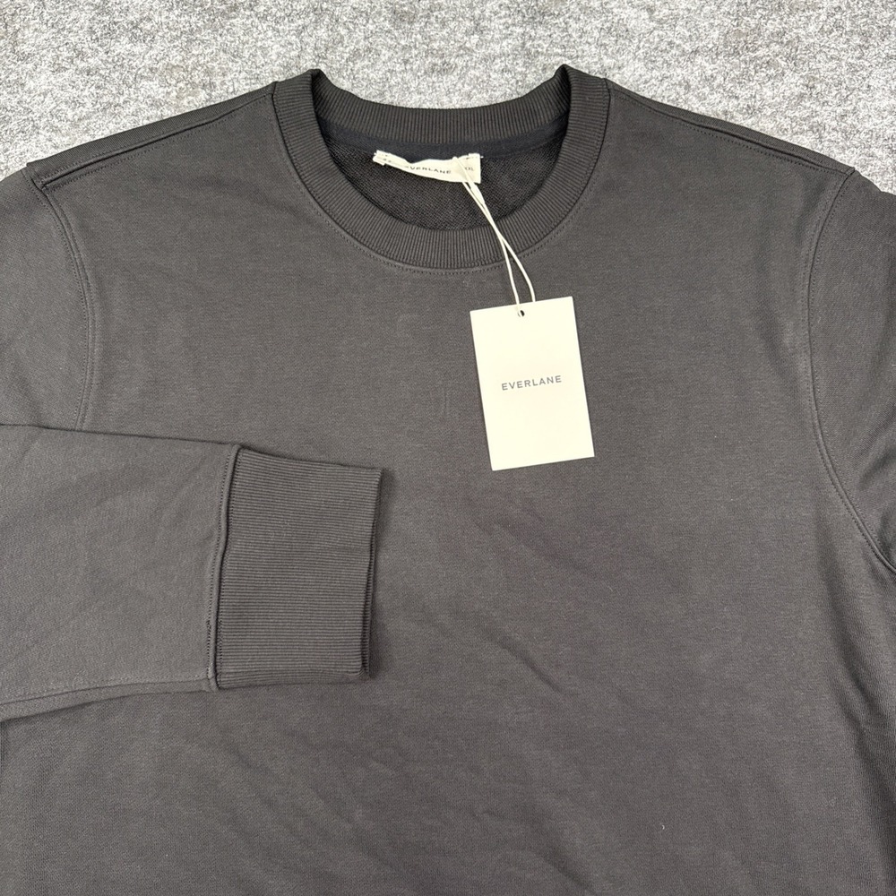NEW Everlane Off Duty Terry Crew sweatshirt women's XXL 2XL black organic active